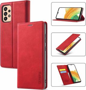 Galaxy A23 Hülle, Standfunktion Kartenfach Wallet Leder Schutzhülle für Samsung Galaxy A23 5G / 4G Rot