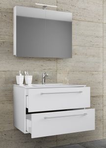 VCM 3-dielna umývadlová zostava Kúpeľňový nábytok sada Umývadlo Badinos Zásuvka SC biela