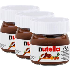 Ferrero Nutella Mini Glas Brotaufstrich Schokolade 25g - Nuss-Nougat (3er Pack)
