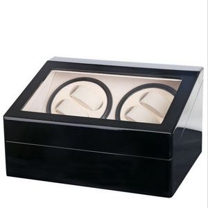 4+6  Uhrenbeweger  Holz Uhrenbox Uhrenkasten Watchwinder  Aufbewahrungsbox Vitrine Uhrenbox  Schwarz