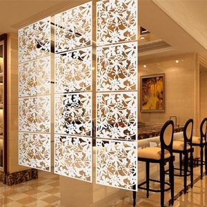 12 Stück Hohle Raumteiler Klappbarer Bildschirm Hängende Wand Panel Vorhangteiler Partition DIY Dekoration 40*40 cm (Weiß)