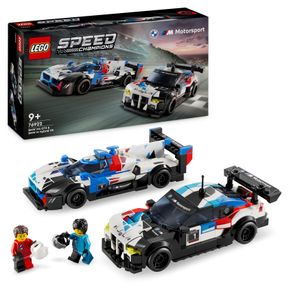 LEGO Speed Champions BMW M4 GT3 & BMW M Hybrid V8 Rennwagen Auto-Spielzeug mit 2 baubaren Modellautos und 2 Rennfahrer-Minifiguren, Geschenk für Jungs, Mädchen und Autofans ab 9 Jahren 76922