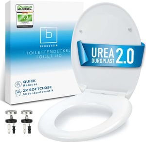 BENKSTEIN Premium Toilettendeckel - antibakteriell oval weiß - Absenkautomatik