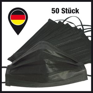 ZIZM®100 Stück schwarze MaskeMundschutzmaske 3-lagiger Einwegmasken Atemschutz