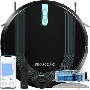 Proscenic 850T WLAN Saugroboter mit Wischfunktion,3000Pa Saugkraft Staubsauger Roboter mit Wischfunktion, SIRI&Alexa & Google Home & Appsteuerung