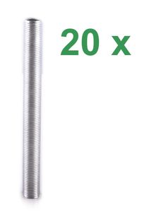 20x M10 Gewinderöhrchen Gewinderohr Gewinde Rohr 10cm 100mm für Porzellanfassung