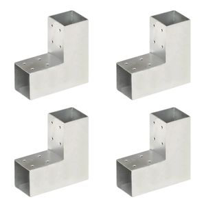 Chunhe Pfostenverbinder 4 Stk. L-Form Verzinktes Metall 71 x 71 mm