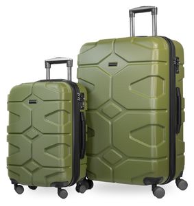 HAUPTSTADTKOFFER - X-Kölln - Sada 2 kufrov na kolieskach Cestovný kufor na kolieskach, TSA, (S a L), olivovo zelená