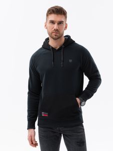 Ombre Clothing Pánská mikina s kapucí Rhyewr černá S