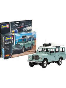Model Set Land Rover Series III LWB station wagon, Revell Modellbausatz mit Basiszubehör im Maßstab 1:24, 184 Teile, 19,4 cm