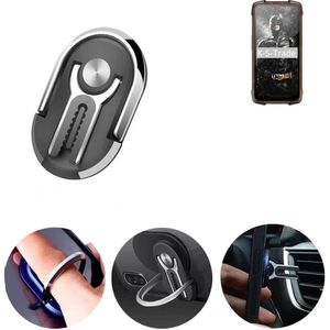 K-S-Trade 3in1 Smartphone-Ring Handy-Ring kompatibel mit Cubot KingKong 5 Pro Fingerhalterung  Handyring Tischständer Lüftungsgitter-Halterung Tisch