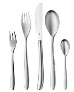 WMF Silk Besteckset, 12 Personen, 60-teilig, Monobloc-Messer, Cromargan Edelstahl mattiert, spülmaschinengeeignet