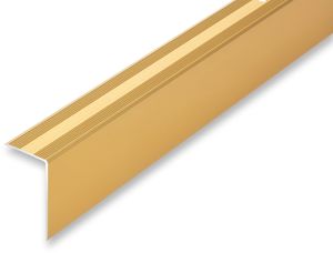 (18,73EUR/m) 30 x 52 x 900 mm Treppenwinkel goldfarben ungebohrt Treppenkantenprofil Treppenkante