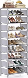 INF Slim Shoe Rack 10 Tier Metal Shoe Organizer Biały