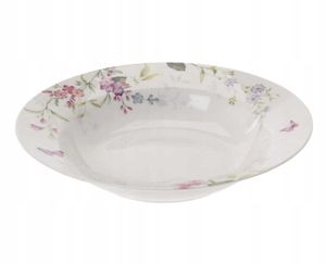 Porcelanowy talerz do zupy o głębokości 23 cm z kwiatowym wzorem