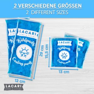 Podkładki chłodzące | 4x Cool Pack TÜV Tested | Lacari ORIGINAL Cold Warm Compress | Cooling Pad &amp; Cool Pack in 2 Sizes | Cooling Compress for First Aid | Cooling Pad and Cool Pack Gel | Cooling Pads Gel