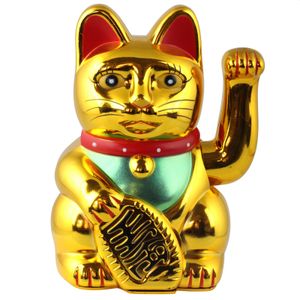 Glückskatze - Maneki-neko - Winkekatze - 15cm - gold