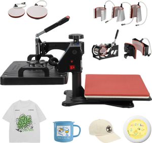 Jayseuw 8 in 1  Transferpresse Heißpresse 38x30cm Hitzepresse 1400W T-Shirtpresse Textildruck