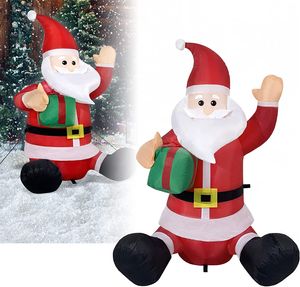 ACXIN Aufblasbarer Weihnachtsmann mit Geschenken, 120CM Weihnachten Deko mit Beleuchtung, Aufblasbar Weihnachtsdeko für Garten Rasen