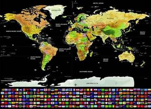 Weltkarte - Rubbelkarte mit Flaggen + Zubehör