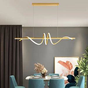 JDONG LED-Pendelleuchte, 100cm Goldene Spirale Pendelleuchte, Höhenverstellbar Metallrahmen  Hängelampe, Steuerung über Wandschalter für Esszimmer