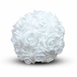 Weiße Rosendeko Ø18cm Schaumstoff (1 Stück)