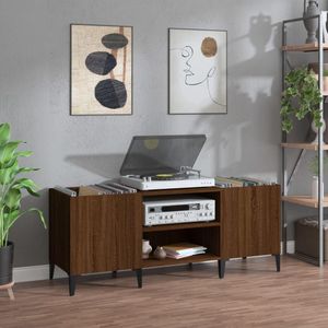 Plattenschrank Braun Eichen-Optik 121x38x48 cm Holzwerkstoff