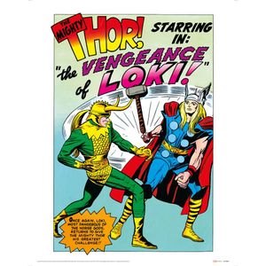 Marvel - potlač "Vengenance Of Loki", komiks PM4943 (40 cm x 30 cm) (modrá/zelená/žltá)