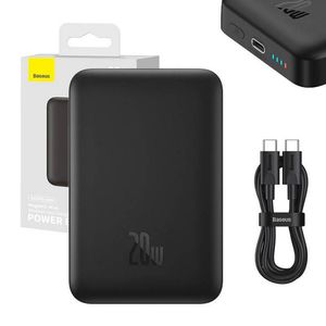 Baseus Magnetic Powerbank, MagSafe, USB-C, 10,000mAh, 20W, czarny