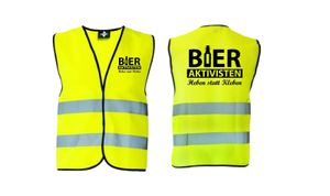 Bieraktivisten Kostüm Karneval Fasching Verkleidung Sicherheitsweste Security Gelb L
