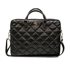 Guess PU Quilted 4G Metal Logo Computer Bag 15/16" Black