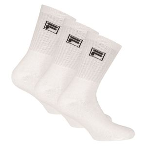 FILA 3 Paar Socken Unisex - Frottee Tennissocken, Crew Socks, Logobund, 35-46 Weiß 35-38 (3-5 UK)