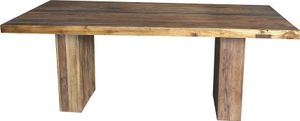 SIT Möbel Esstisch aus recyceltem Teak-Holz | Platte 60 mm | mit Eisenband | natur | B 240 x T 100 x H 78 cm | 12925-01 | Serie BANDA