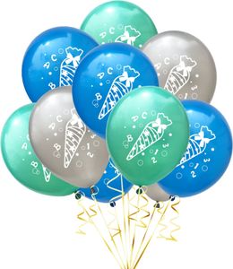 Oblique Unique 10x Luftballons Schuleinführung Einschulung Schulanfang Deko Zuckertüte ABC und 123 Motive - Farbmix