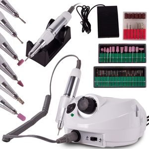 MalTec Profi Nagelfräser 30W | Elektrische Nagelfeile Set | 30000 U/Min | mit Fußpedal und 6 Bits | Pediküre | Maniküre | Gelnägel Kunstnägel | Nagelpflege | Fräser Set