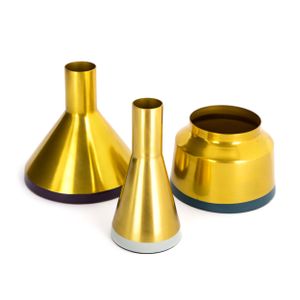 Kayoom - Designer Vasen 3er Set Culture 180 Gold / Pflaume / Hellgrau / Petrol