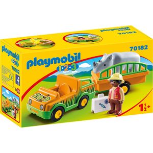 PLAYMOBIL Zoofahrzeug mit Nashorn, 70182