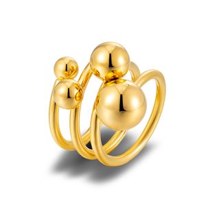 Runde Perlenringe aus Edelstahl für Frauen, Statement-Metall, 18 Karat, minimalistischer Schmuck, Hochzeitsgeschenk