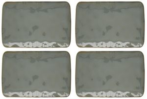 4er Set Speiseteller Platten INTERIORS rechteckig graugrün 27x19cm EASY LIFE