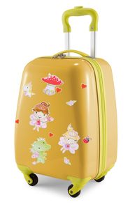 HAUPTSTADTKOFFER - Pro děti - Dětské zavazadlo, dětský kufr, dětský vozík, příruční zavazadlo s pohádkovými samolepkami, 24 litrů,žlutá barva