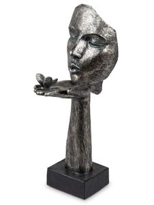 Formano Moderne Büste Gesicht auf Sockel Liebespaar Figur Poly 34 cm