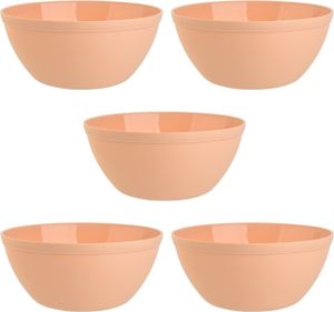 5er Set Schalen Müslischalen Dessertschalen Salatschale Suppenschale Reisschale Bowl in Farbe apricot aus Kunststoff BPA-frei groß 900 ml
