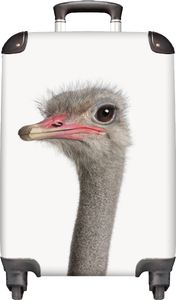 NoBoringSuitcases.com® Kufr Příruční zavazadlo Trolley Rolling suitcase Malý cestovní kufr na 4 kolečkách - Ostrich - Neck - Kids - Cabin Size &lt; 55x40x23 cm &amp; 55x40x20 cm - Foto kufr - Cabin suitcase - Board luggage - Kids suitcase - Kids trolley.