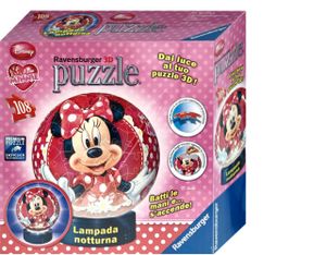Ravensburger 3D Puzzle 12334 Minnie Mouse Nachtlampe Puzzleball 108 Teile
