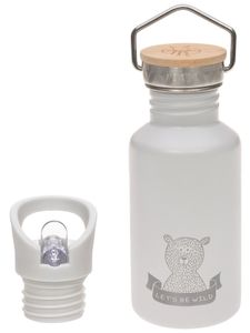 Lässig Schule Edelstahl Isolier-Trinkflasche Adventure grau, 500 ml, inkl. 2 Verschlüssen Trinkflaschen Bären RT_Trinkflaschen trinkflasche, babyflasche, kinderflasche