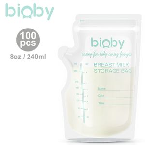 Muttermilchbeutel 250ml 8oz 100 Stück BPA-freien Muttermilch-Auffangbeuteln mit doppelreihigem Verschluss Schnelles Einfrieren und Auftauen