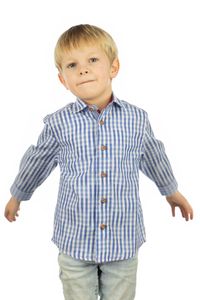 OS Trachten Kinder Hemd Jungen Langarm Trachtenhemd mit Liegekragen Pexxa, Größe:98/104, Farbe:hellblau/bleu