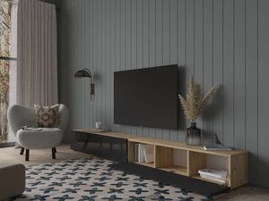 Platan Room Lowboard, Fernsehschrank 280 cm breit Hängend oder Stehend in Hochglanz