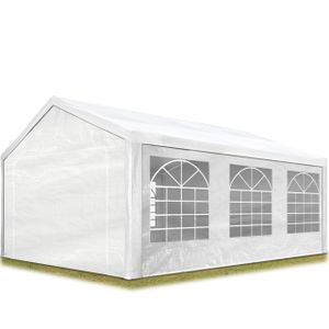 Partyzelt Pavillon 3x6 m in weiß 180 g/m² PE Plane Wasserdicht UV Schutz Festzelt Gartenzelt