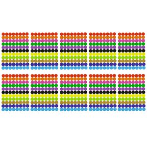 Oblique Unique 880 Markierungspunkte Klebepunkte Sticker Punkte Aufkleber zum Markieren Ø 10 mm - 11 Farben